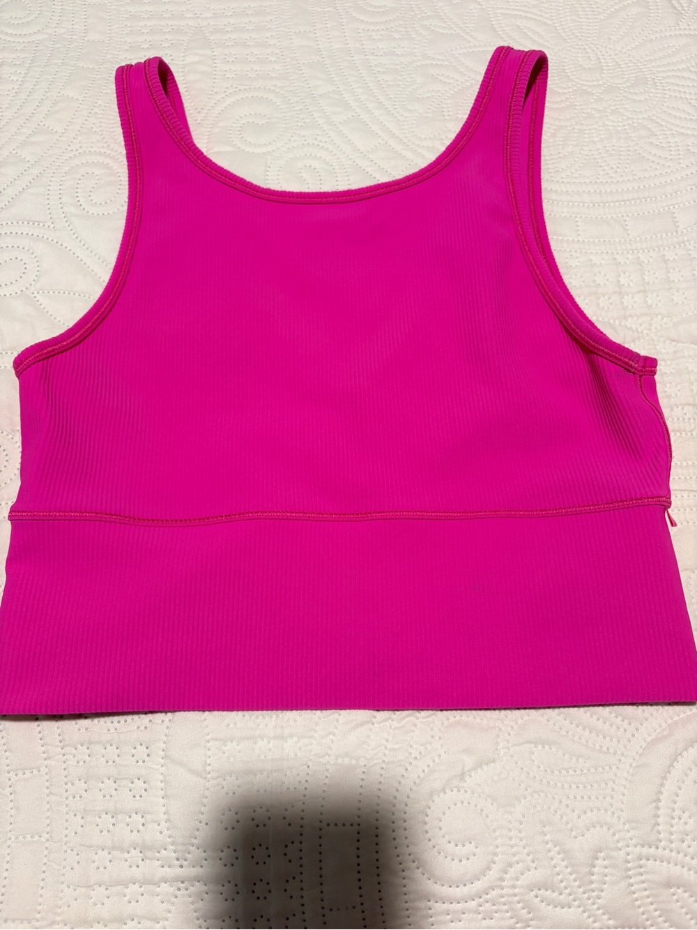 lululemon athletica Hot Pink Ribbed Crop Tank